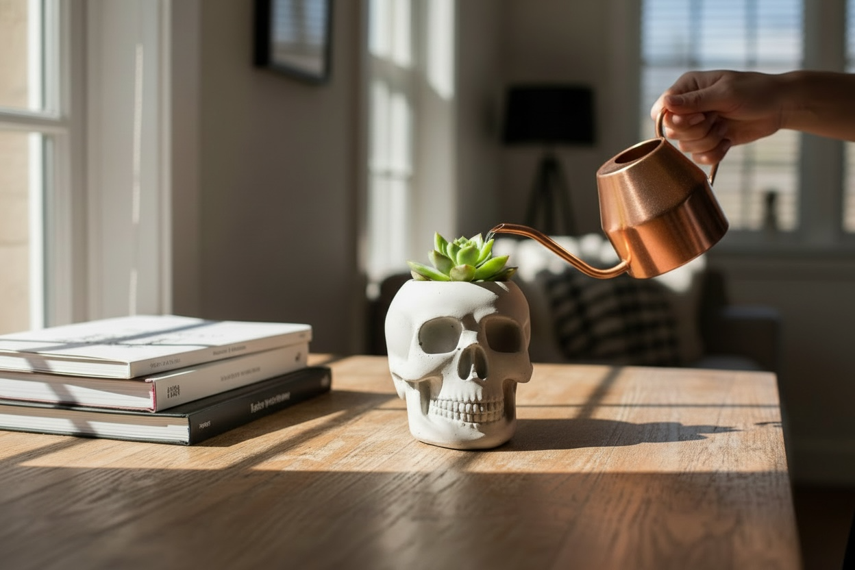 Wind + Willow Co. - Wholesale Plant pot - Concrete Skull Planter | ws4