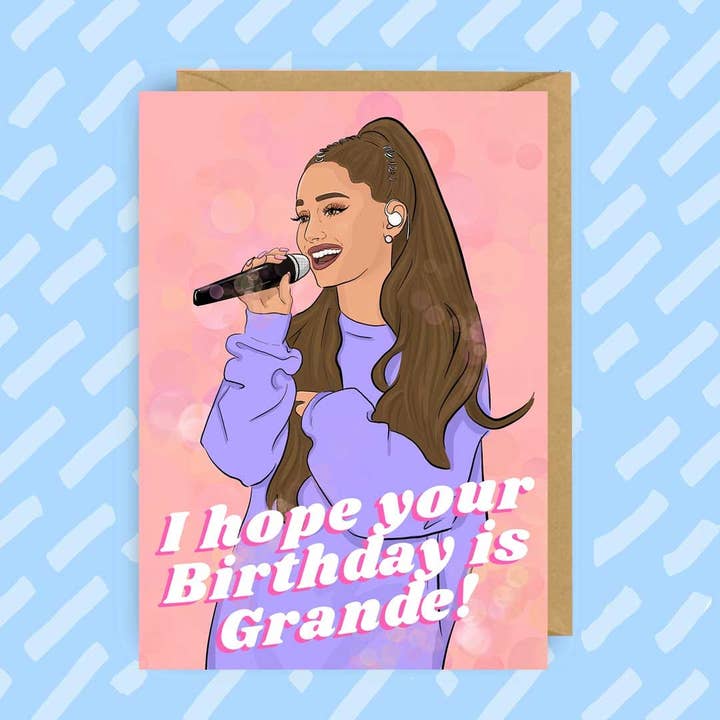 The Queer Store - Vendita all'ingrosso Biglietti di auguri - Biglietto d'auguri ispirato ad Ariana Grande | Pop star | Gay P