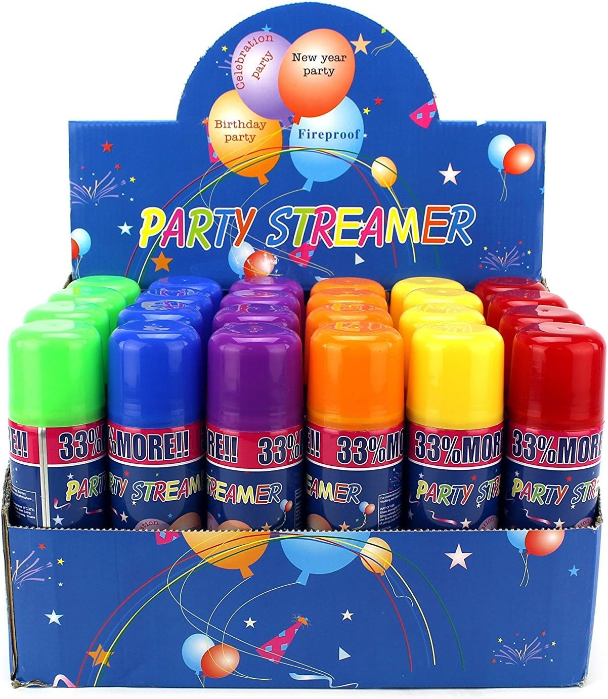 AJ TOYS & GAMES - Wholesale Party Favor - Fun Party String Streamer Spray In A Can 3 oz per bottle5