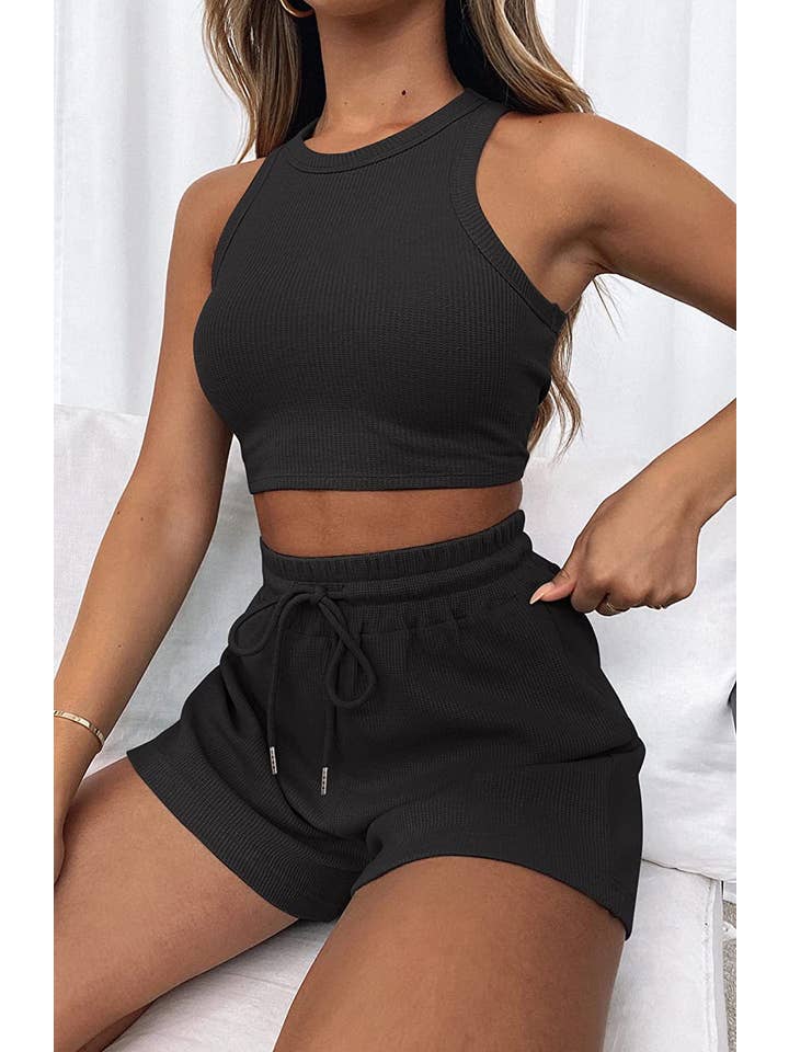 Wholesalesir - Wholesale Lounge Set - Women's - Solid Color Vest Casual Short Suit For Women