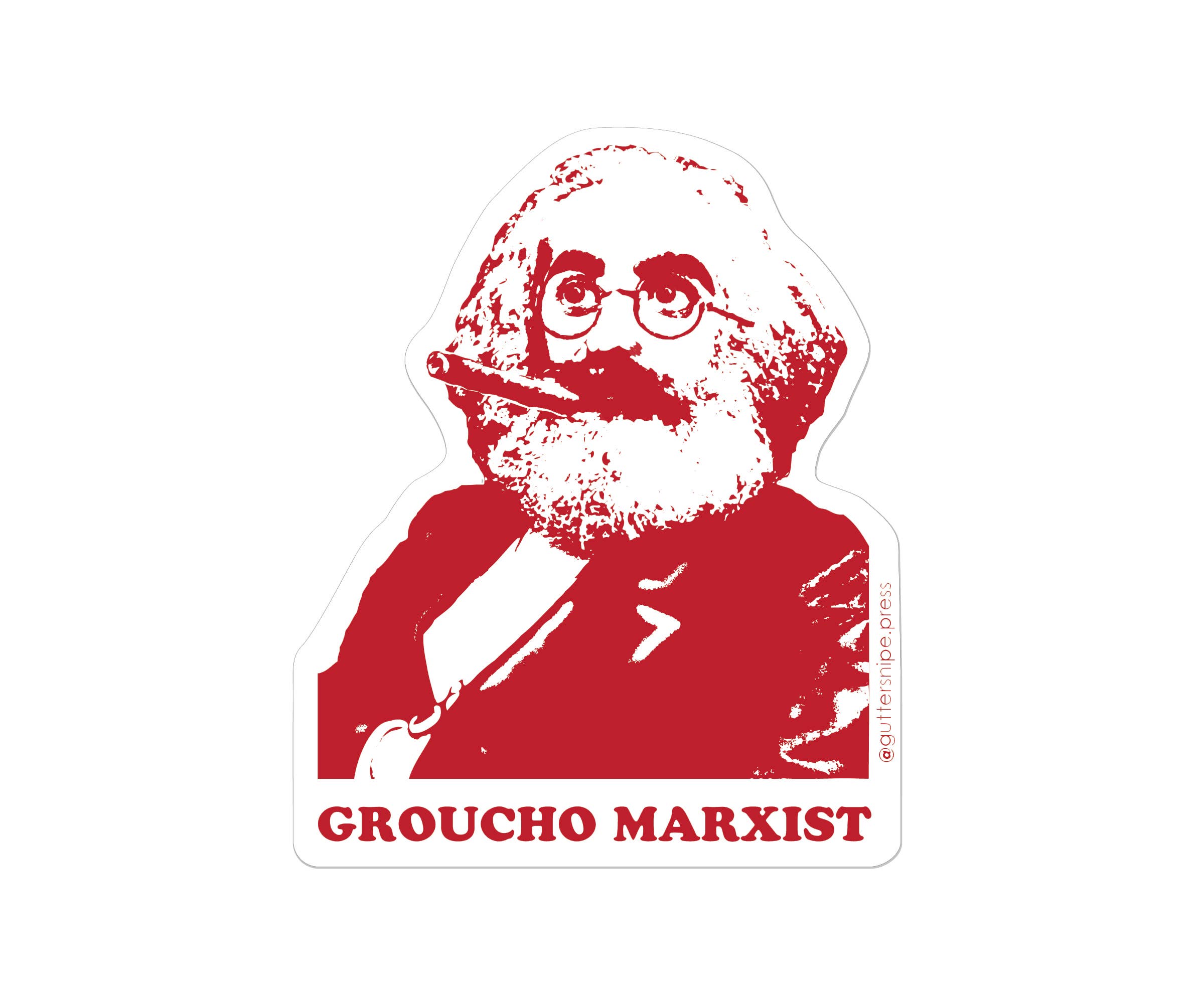 Guttersnipe Press Greetings - Wholesale Sticker - Groucho Marxist Sticker