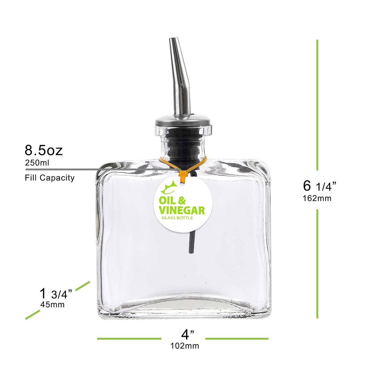 Couronne Co. - Wholesale Oil/Vinegar Dispenser - Matic 8.5Oz Recycled Glass Oil/Vinegar Bottle W/ Pour Spout1