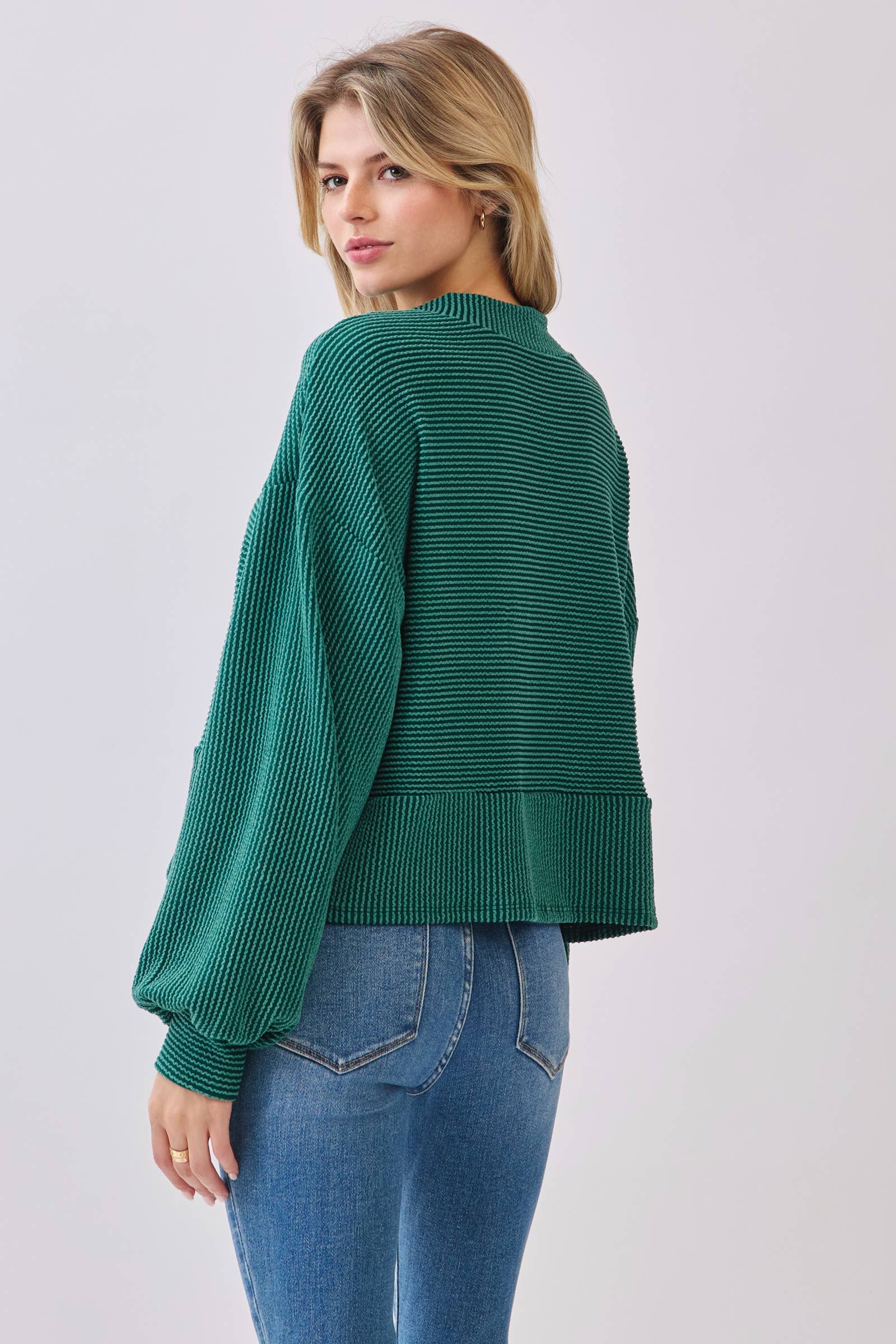 BOMBOM - Wholesale Knit Sweater - Women's - TL2078 Ribbed Button-Up Knit Pullover6
