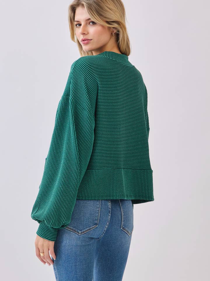 BOMBOM - Wholesale Knit Sweater - Women's - TL2078 Ribbed Button-Up Knit Pullover6