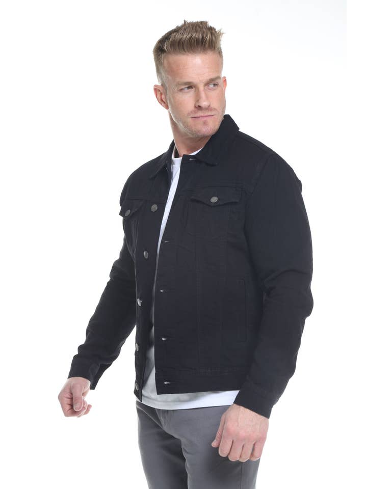 Black Men's Denim Jacket for wholesale on Faire2