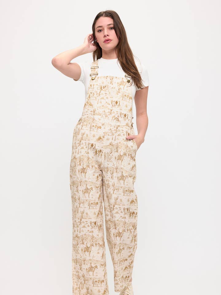 SALOPETTE IMPRIMÉE RANCH WESTERN VINTAGE pour la vente par SM WARDROBE