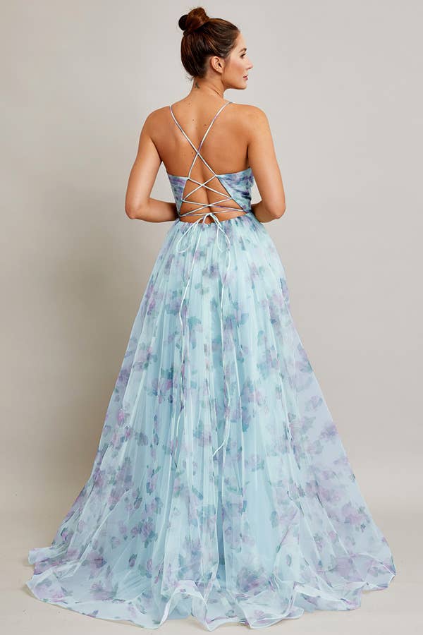 Babyfox Apparel - Wholesale Dress - Women's - Sleeveless Sweetheart A Line Floral Print Dress7