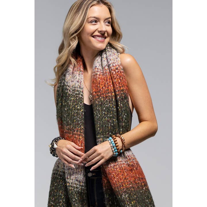 RUST Plush Plaid Brushed Oblong Scarf for wholesale on Faire