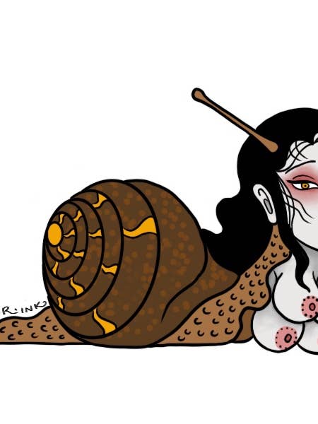 Madame Snail 3" Bugs With Boobs Weird Funky Sticker for wholesale by LOR&INK