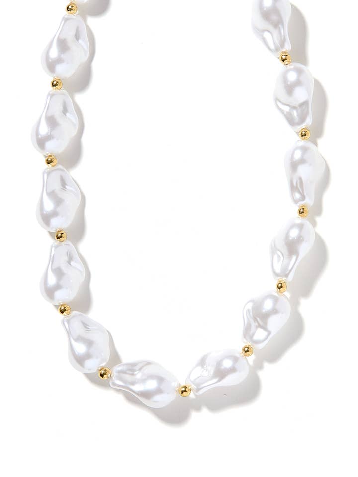 Necklace - Lana Pearl Gold for wholesale by LINNY CO