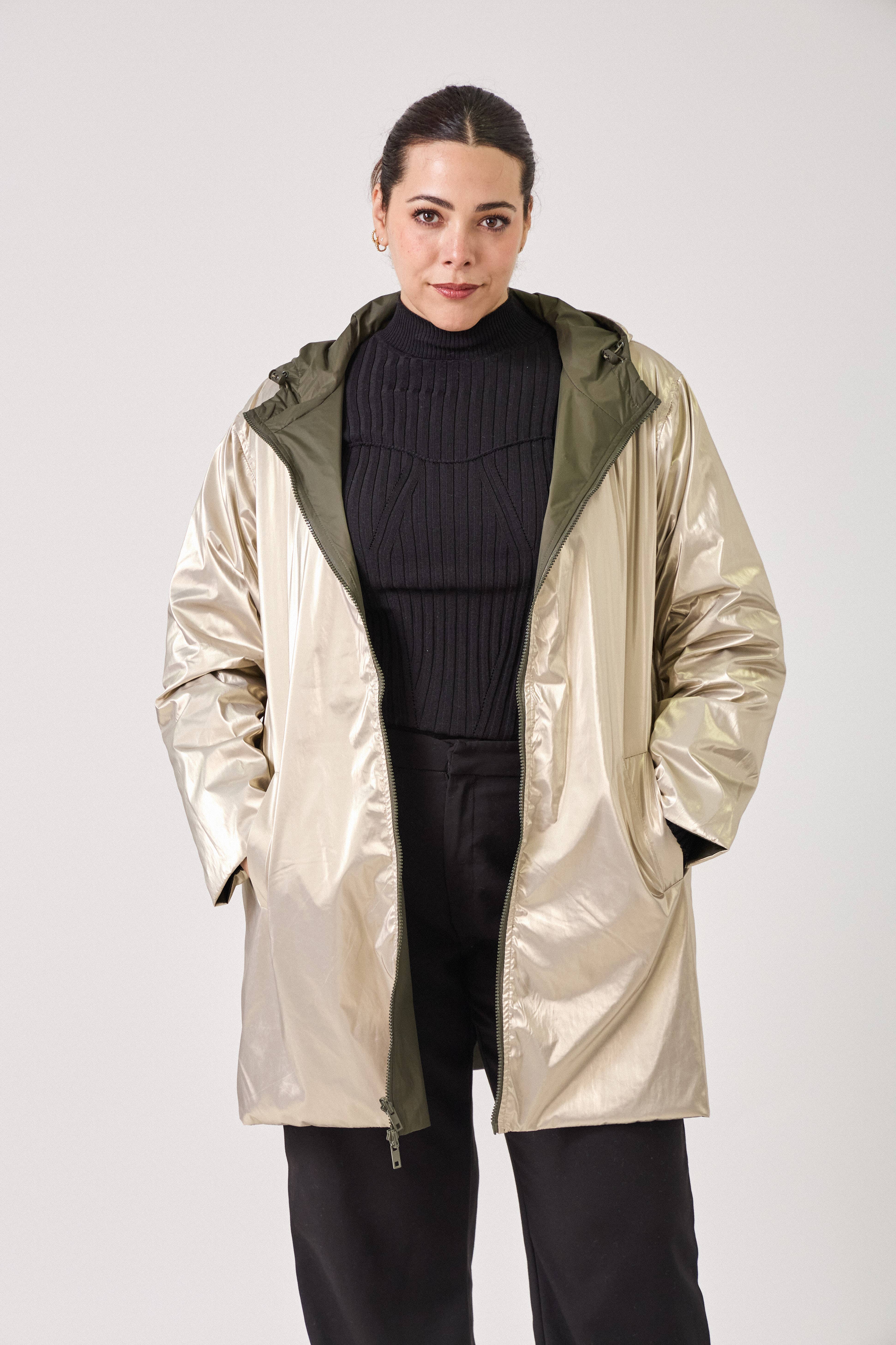 Escandelle Paris - Wholesale Parka - Women's - Mid-length reversible parka - Plus Sizes3