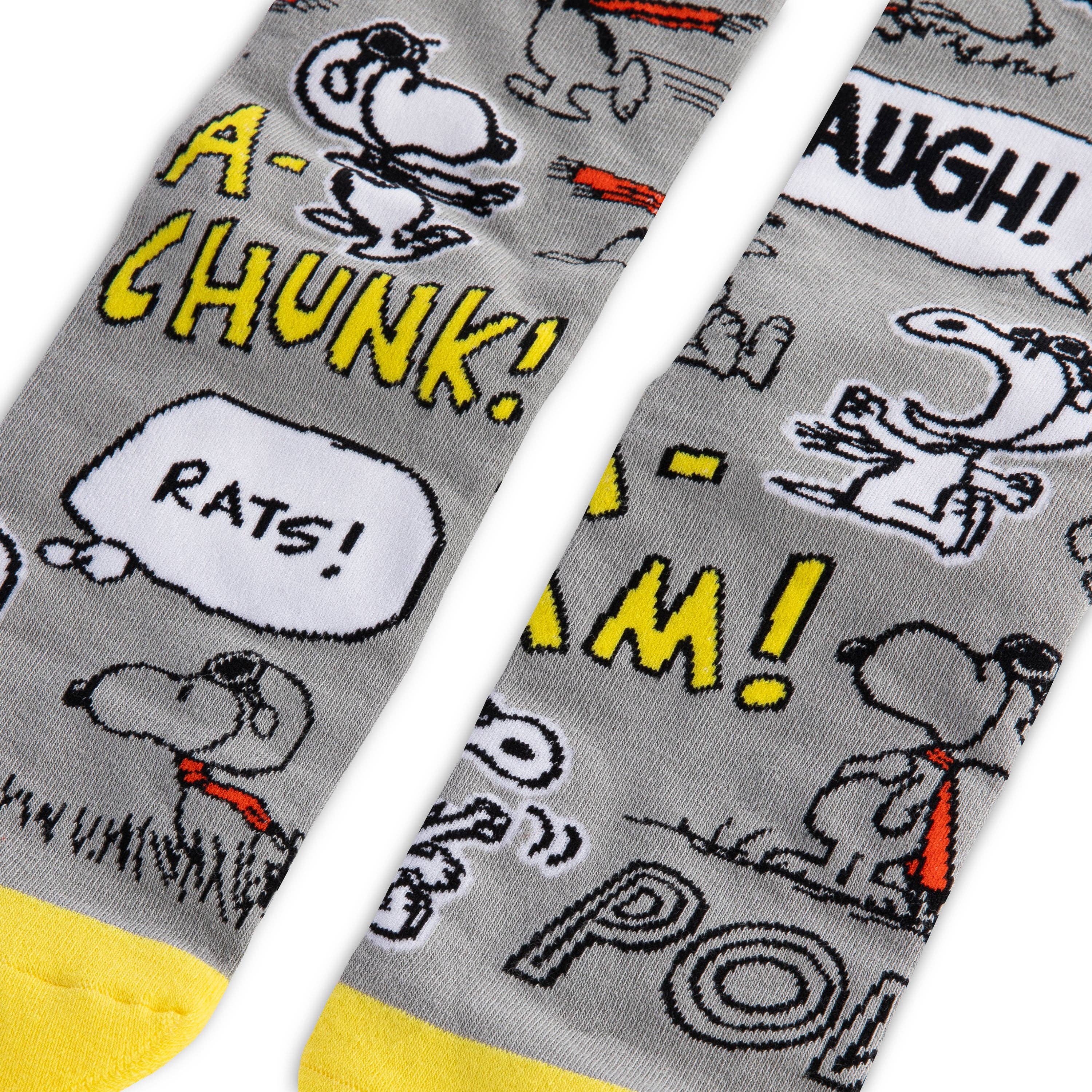 Hallmark – wholesale Socks – Unisex – Peanuts™ Snoopy & Woodstock Grey & Yellow Pair Of Socks1