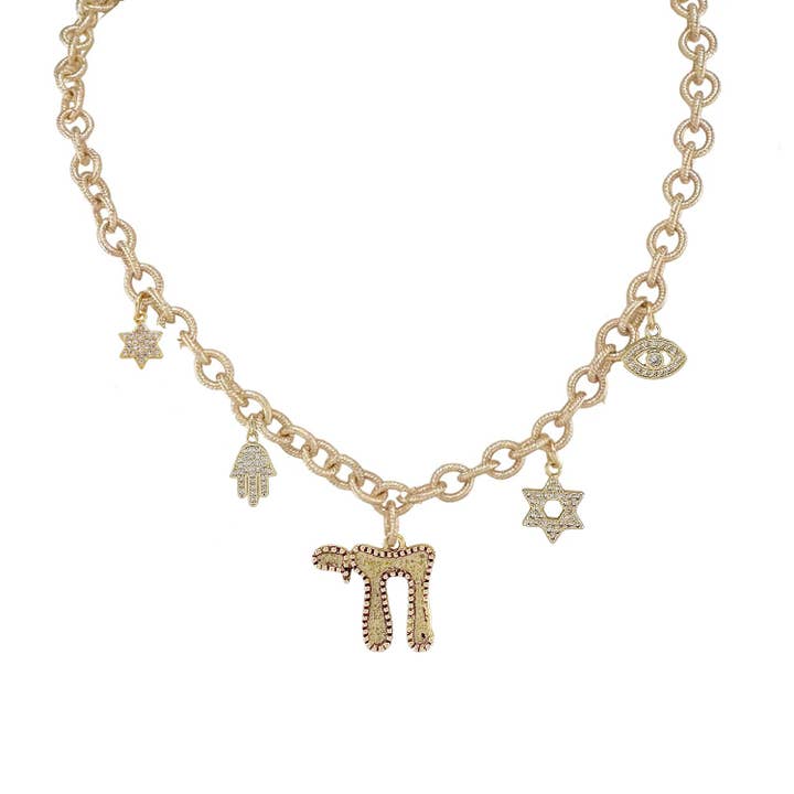 Love, Lisa - Wholesale Pendant/Charm Necklace - Debbie Jewish Chai To Life Charm Necklace Gold & Silver