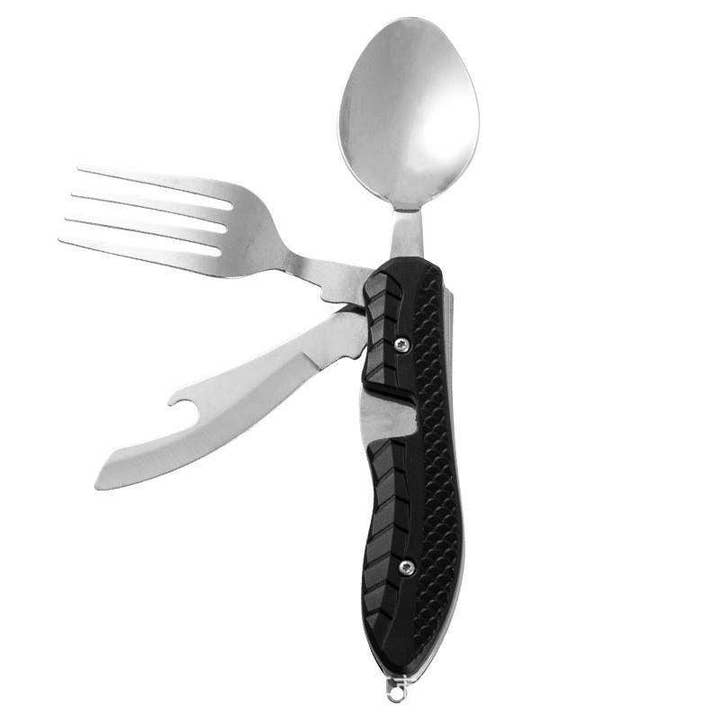 VIGOR - Wholesale Kitchen Utensil Set - Multitool Outdoor Camping Utensils Portable 4 in 1 Stainless