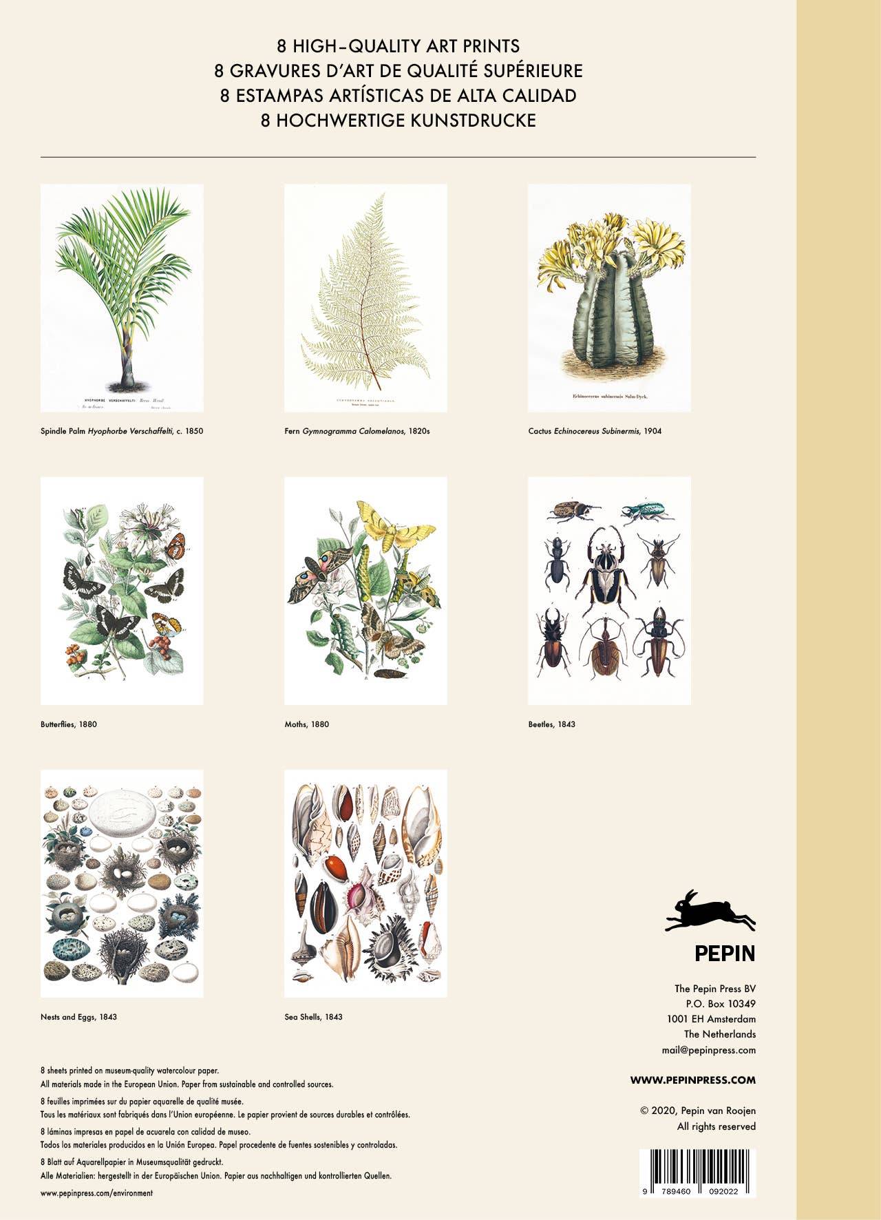 Pepin Press – wholesale Art print – Natural History Art Portfolio - 8 museum-quality art prints4