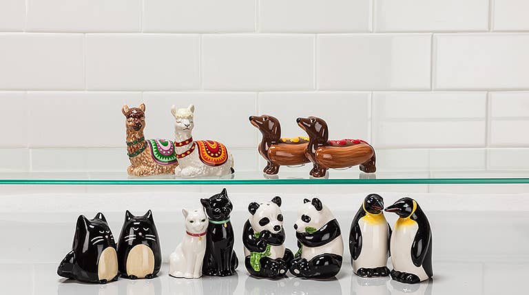 Abbott – Galheteiro por atacado – Saleiro e Pimenteiro Gatos Abraçados 9,5 cm - 17124