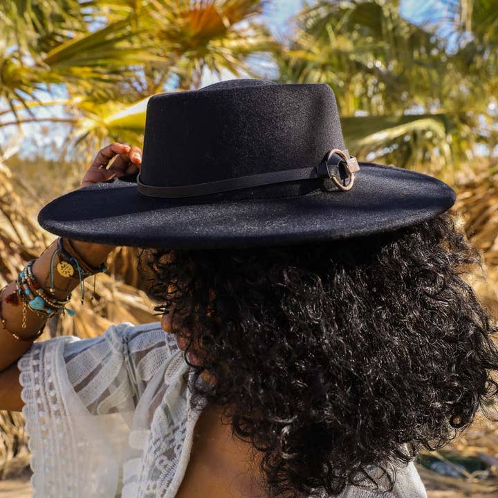 Leto Accessories - Wholesale Fedora - Women's - Classic Bolero Hat with Gold Ring Buckle – Wide Brim Style