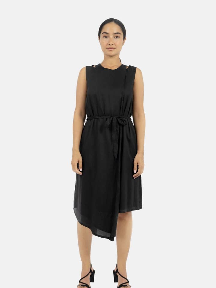 Funchal Asymmetrisk Omlottklänning Svart för wholesale av 1 People