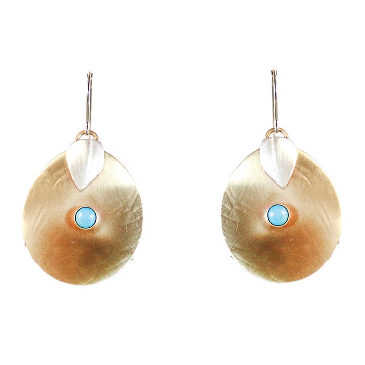 Handmade Serenity Earrings Turquoise, Sterling and Brass
for wholesale by Whitney Designs Ltd.