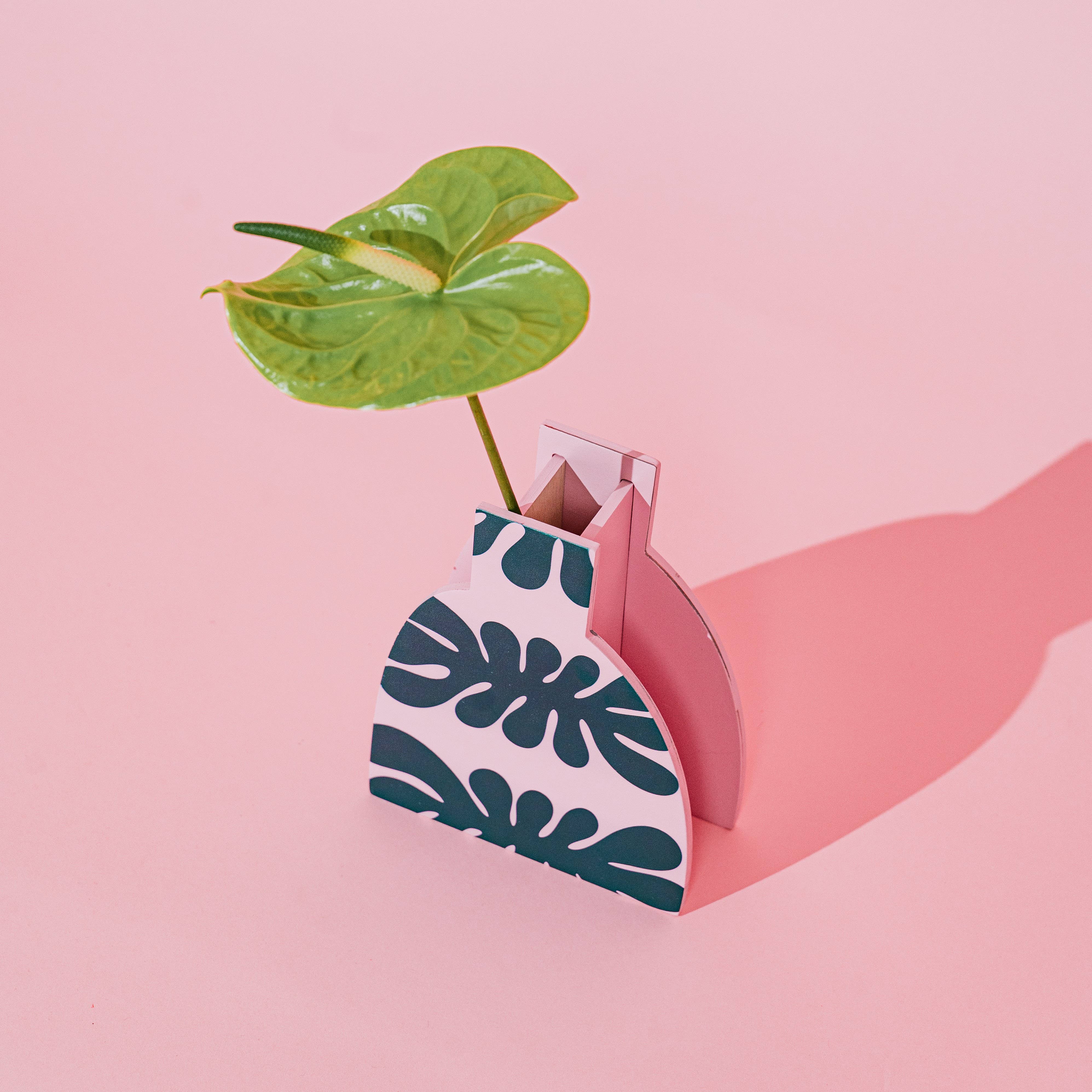 milin - Wholesale Vase - Wooden Vase with GREEN FLORA pattern handcrafted  home decor5