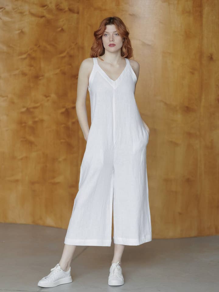 Belfort linen jumpsuit for wholesale by VIL'NI