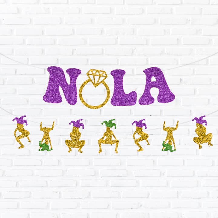 Ninalem's Party - Venta al por mayor Cartel/pancarta para fiestas - Pancarta de despedida de soltera de Nola New Orleans Mardi Gras