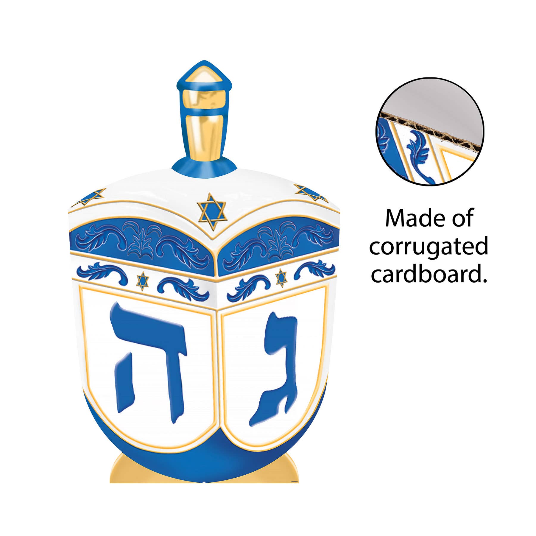 Beistle - Wholesale Dreidel - Kids - Dreidel Stand-Up, 3' 4½" x 26", Heavy Cardstock,5