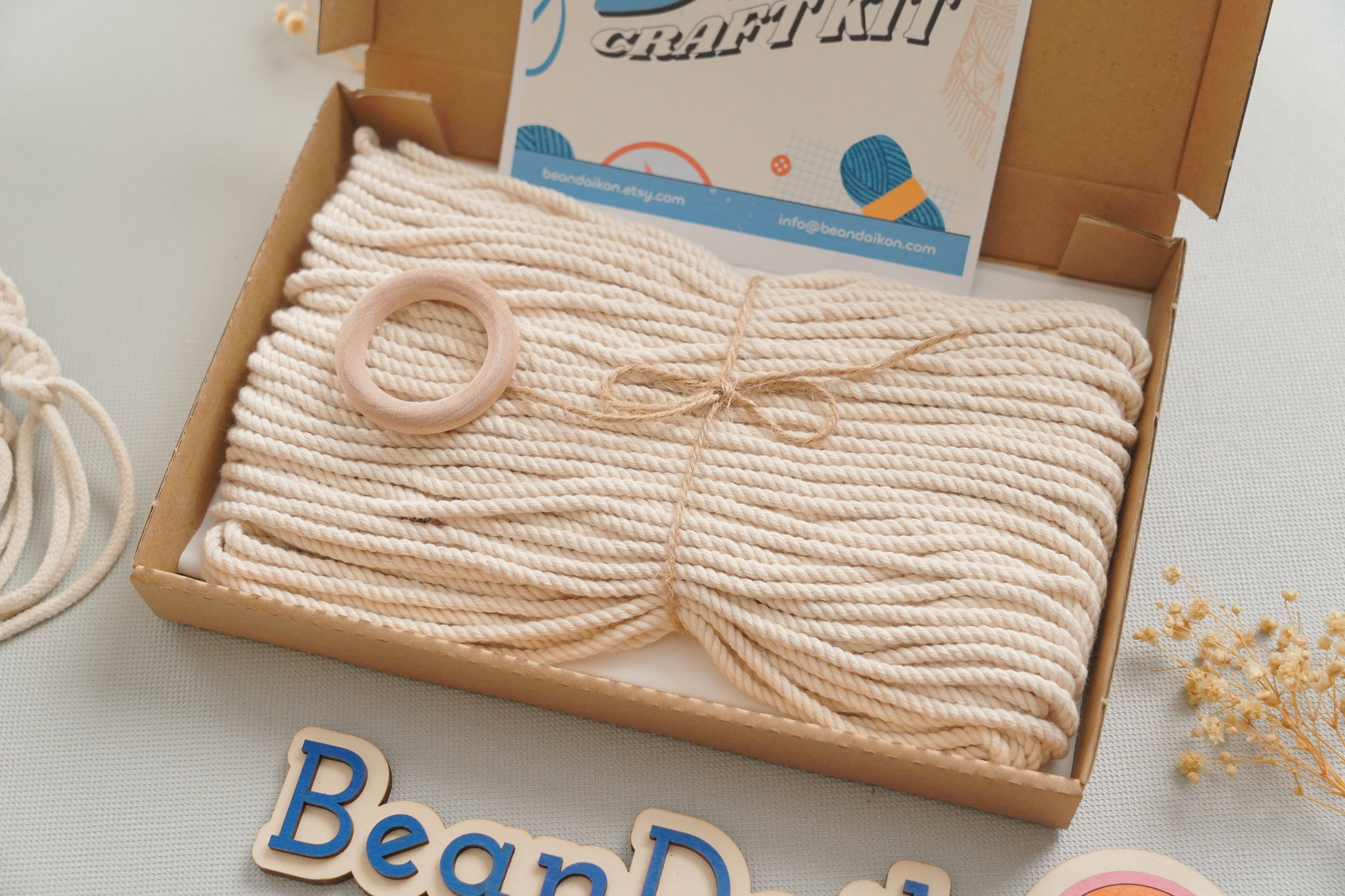 BeanDaikon - Vente Kit de bricolage - Kit DIY pour suspension de plantes en macramé pour adultes K039