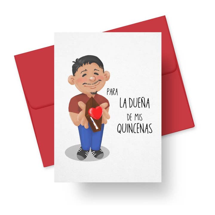 Para La Dueña De Mis Quincenas Cartão de Amor por atacado de Paper Tacos®