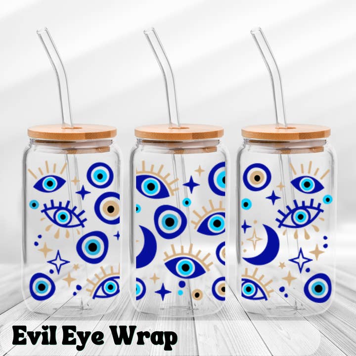 Evil Eye Wrap UV DTF Wrap | (Glass Not Included) for wholesale by OMG Cups!