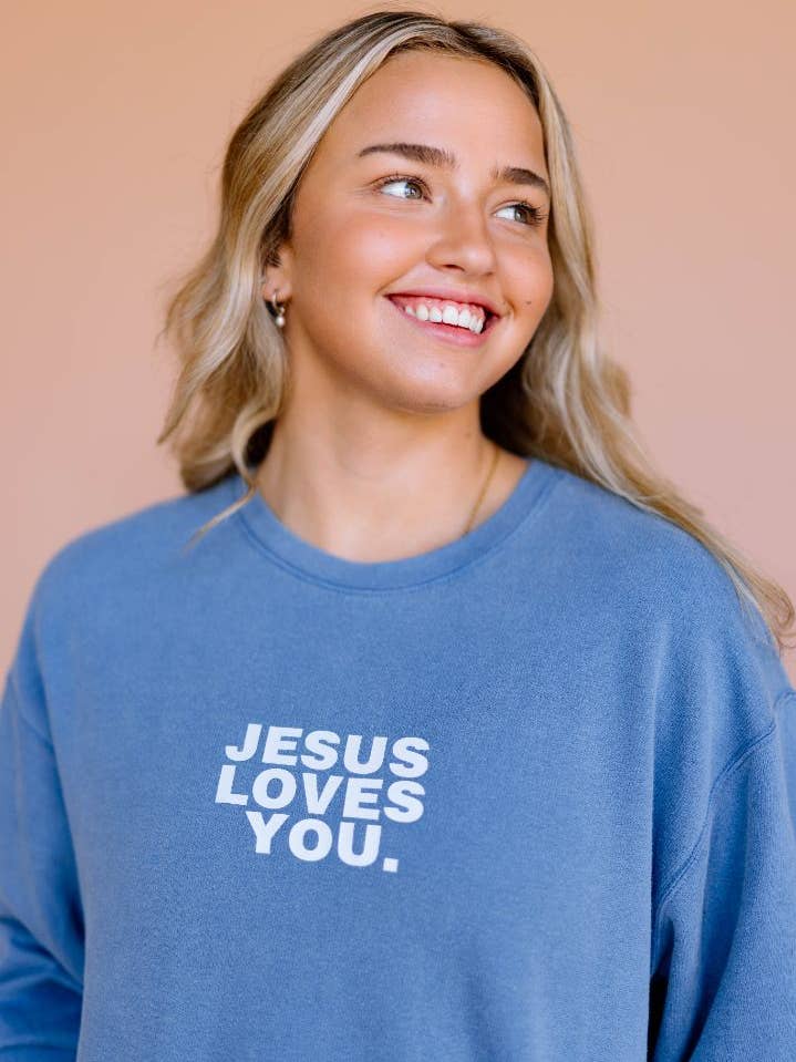 Jesus Loves You Blue CC for wholesale by Set Apart Apparel