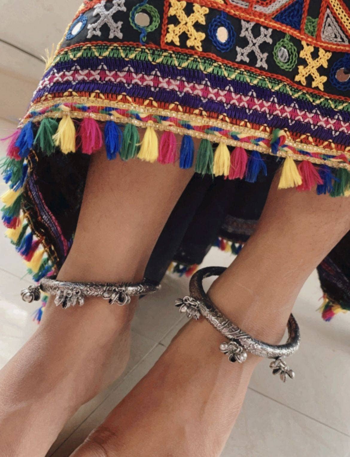 Vastrabhushan - Wholesale Anklet - Adjustable Ethnic Oxidized Anklet Pair for Her5