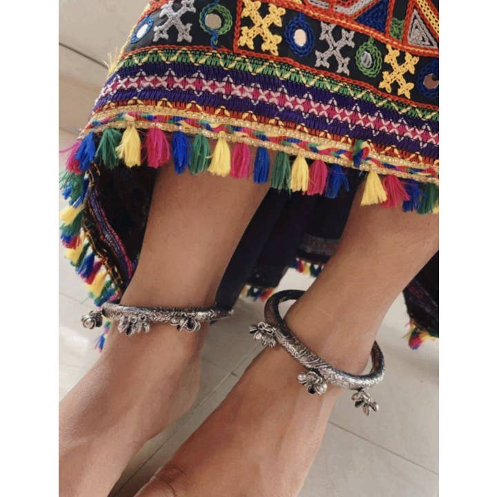 Vastrabhushan - Wholesale Anklet - Adjustable Ethnic Oxidized Anklet Pair for Her5