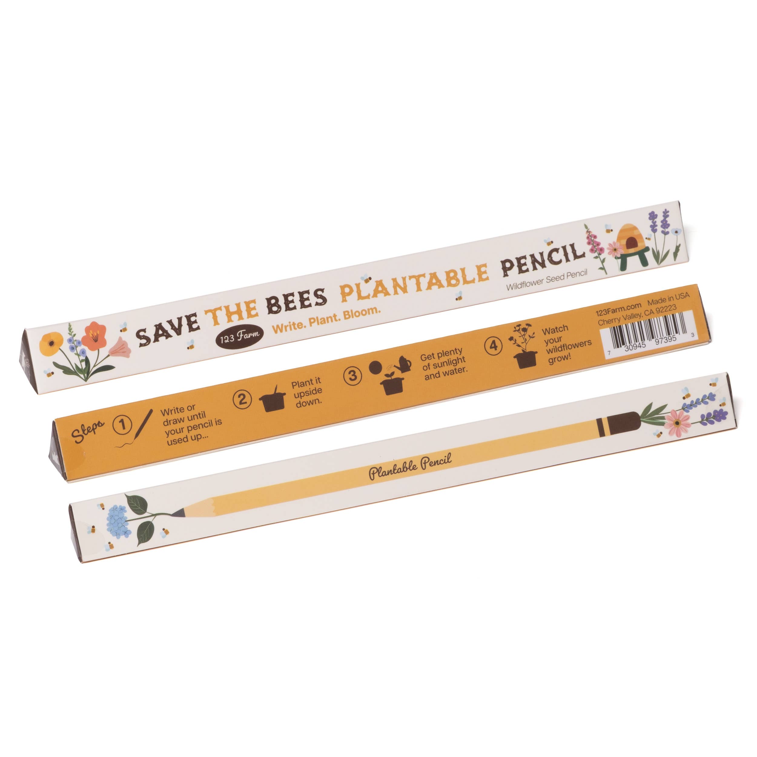 123 Farm - Wholesale Pencil - Save-The-Bees Plantable Pencil – Eco-Friendly Gift1