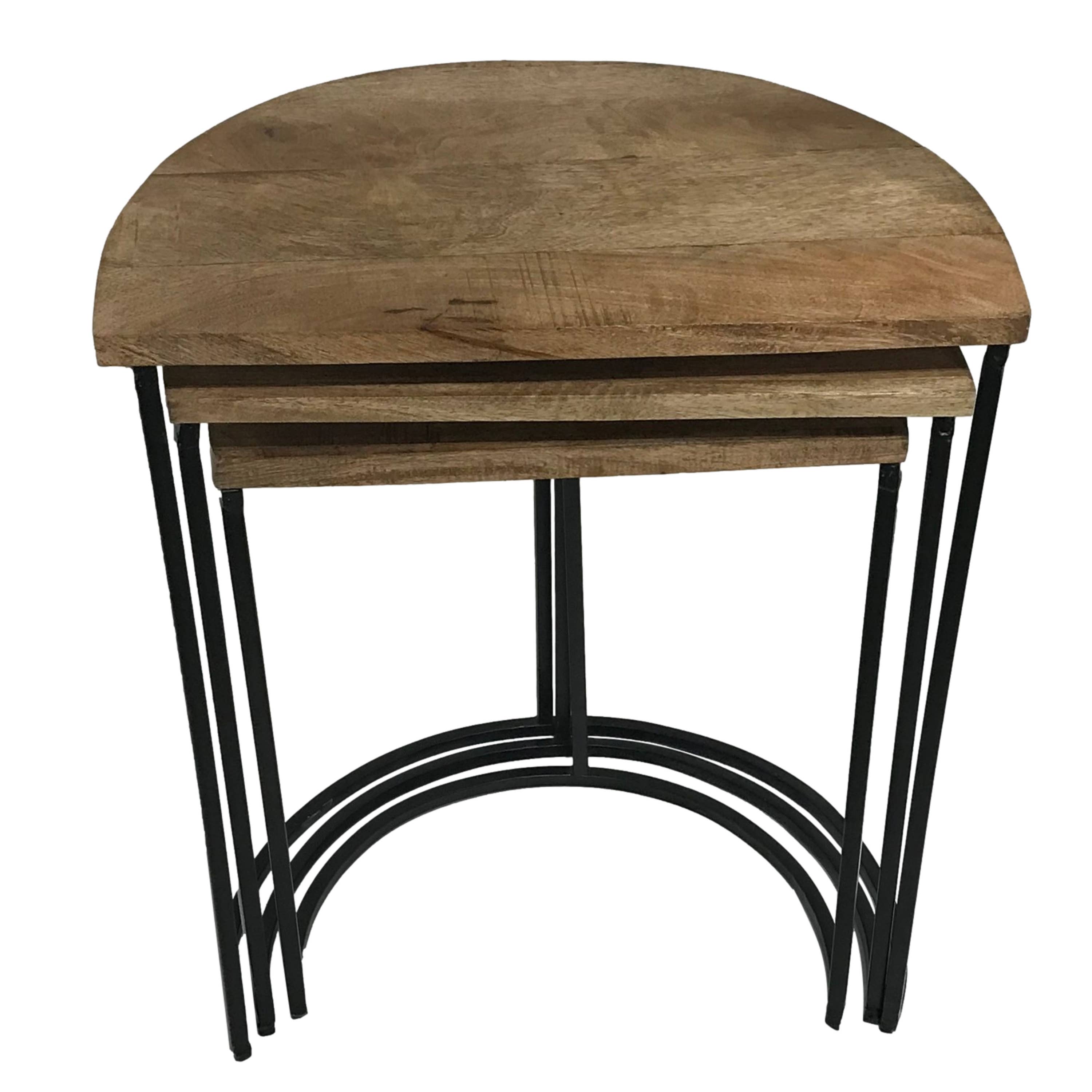 Wilco Home - Wholesale Side Table - Set of 3 "Upcycled" Mango Wood Nesting Display/Side Tables3