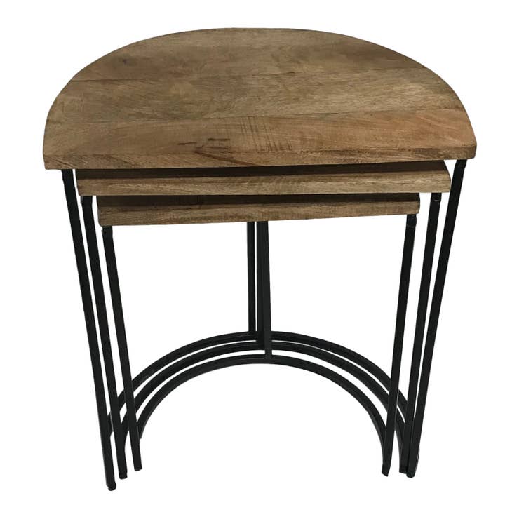 Wilco Home - Wholesale Side table - Set of 3 "Upcycled" Mango Wood Nesting Display/Side Tables3