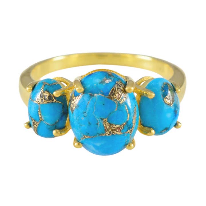 Copper Turquoise Gum Drop Ring for wholesale by La Kaiser