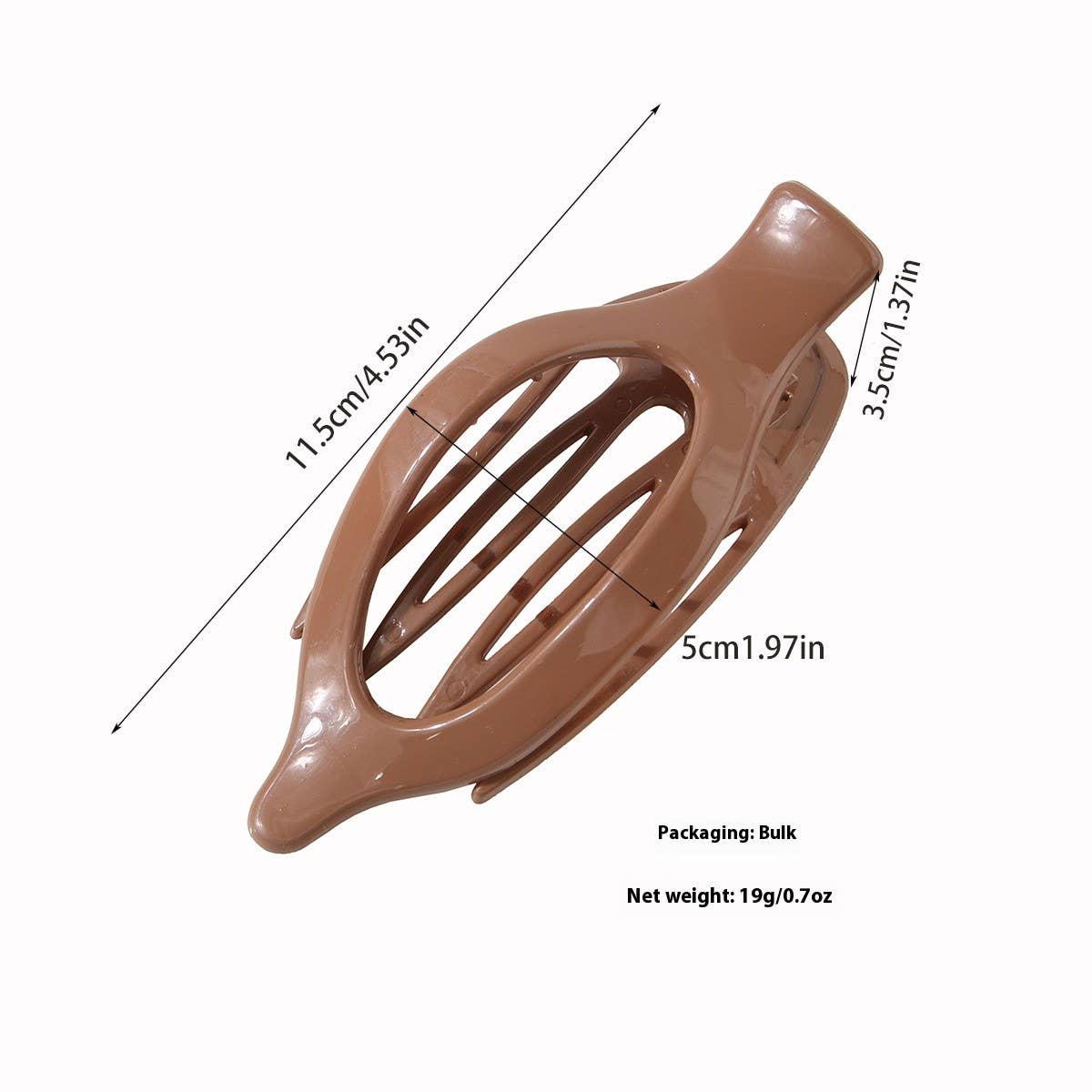 ACCITY - Wholesale Hair Clip - Women's - Glossy Matte Oval Hair Clip-Large Duckbill Style_CWAHA074794