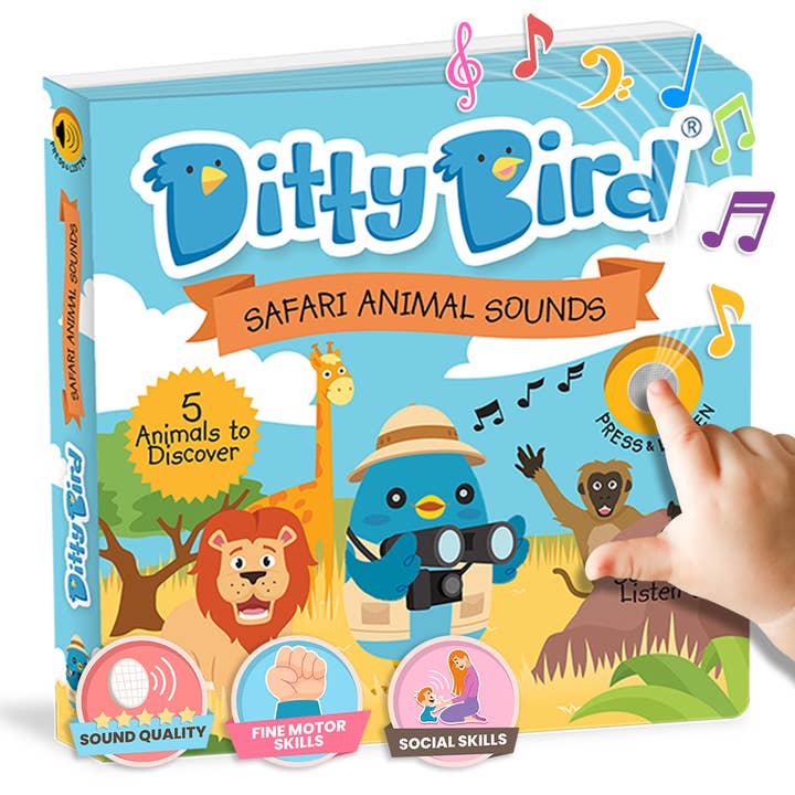 Ditty Bird Australia - Wholesale Book - Kids - Ditty Bird Baby Sound Book: Safari Animal Sounds