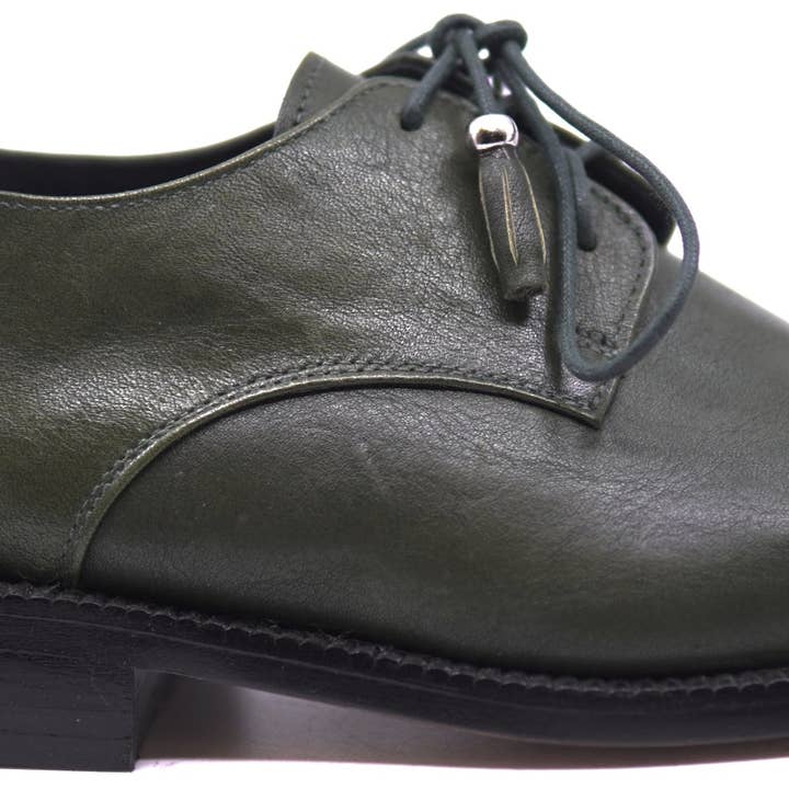 Genuine Forest Green Leather Dress Shoe for wholesale by Max Leather Inc.