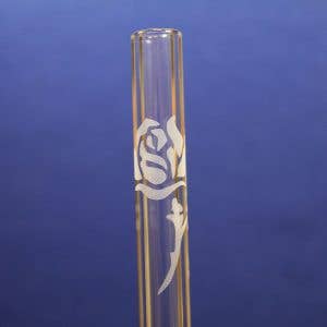 Cannuccia in vetro incisa con rosa da 12 pollici con spazzolino per la vendita all'ingrosso da parte di DrinkingStraws.Glass LLC