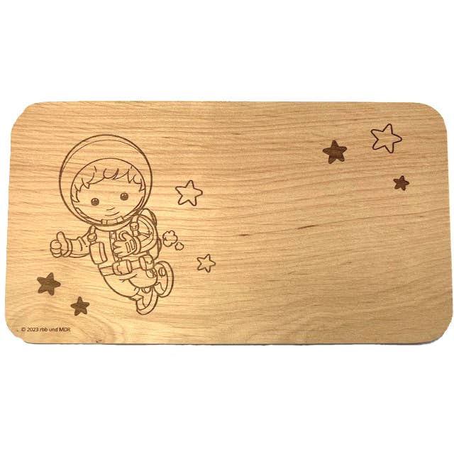 Morgenmadstavle „Unser Sandmännchen“ som astronaut for engroshandel hos Laserlilly