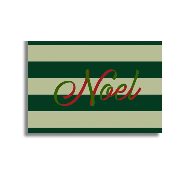 Noel striped Christmas card for wholesale by soch and co