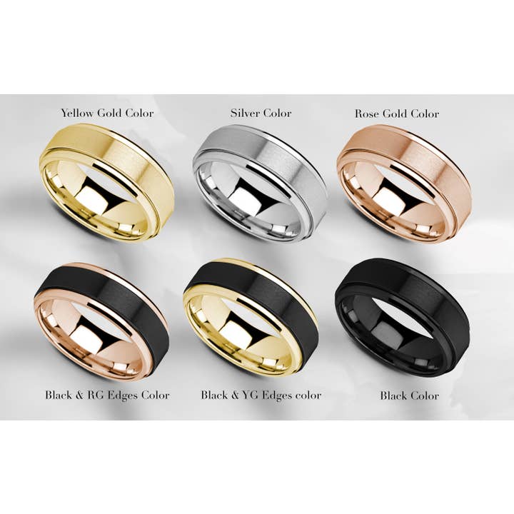 Veil - Vendita all'ingrosso Fede nuziale - Anello Antistress Personalizzato con Ancora 8mm Placcato Oro2