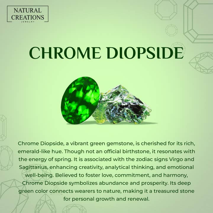 Nature Crafts - Wholesale Single Stone/Solitaire Ring - Natural Chrome Diopside Stackable Rings for Women in Silver7