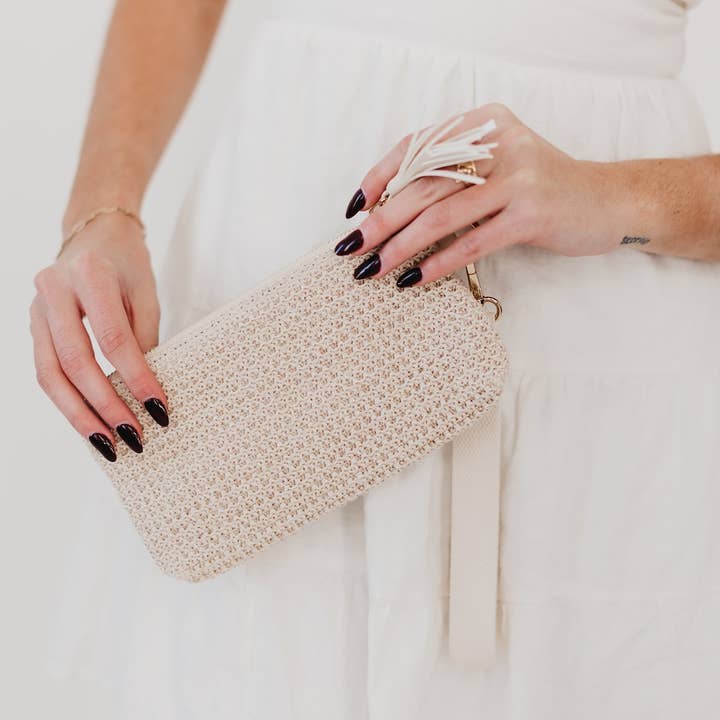 Pretty Simple - Wholesale Clutch Bag - Women's - Rome Raffia Clutch Card Wallet Wristlet