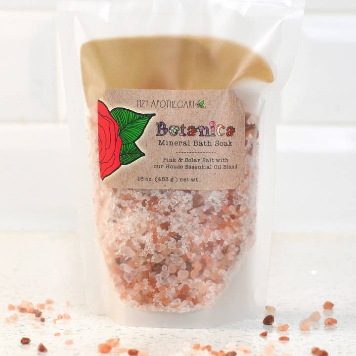 Botanica Bath Salt/Essential Oil Mineral Soak with Himalayan & Sea Salt for wholesale by 1121 Apothecary