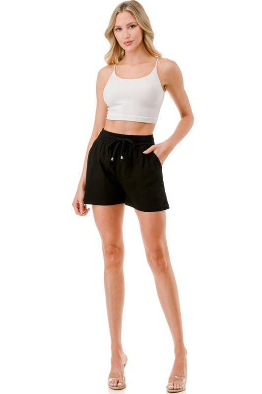 MIO WHOLESALE - Wholesale Shorts - Women's - LINEN-02S LINEN DRAWSTRING SHORTS