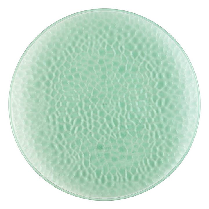 EcoQuality - Wholesale Charger plate - 13" Plastic Green Hammered Charger Plates