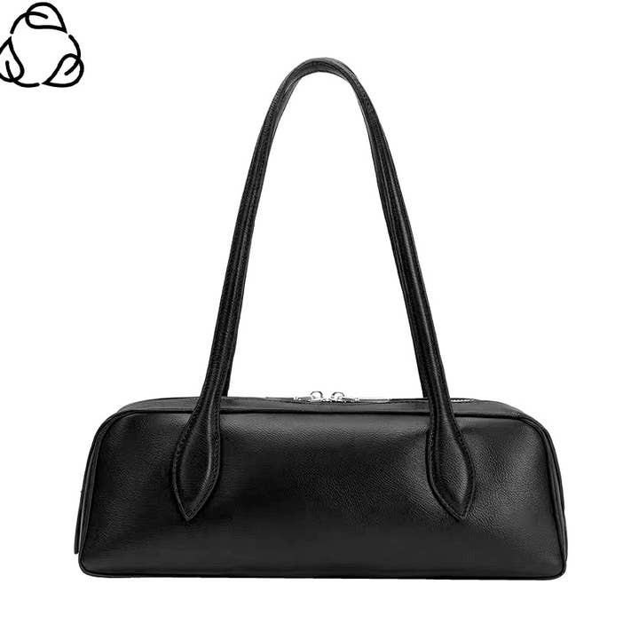 Melie Bianco - Wholesale Shoulder Bag - Women's - Serafina Black Recycled Vegan Shoulder Bag0